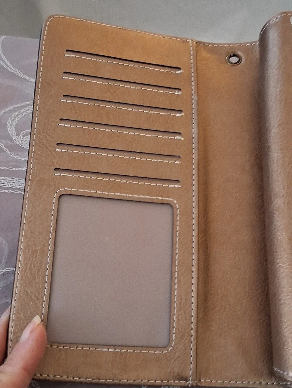 Sendifin Large Capacity Goldtone Clutch Wallet W/RFID Blocking